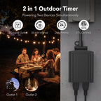 BN-LINK Outdoor 24-Hour Mechanical Timer Outlet, 2 Grounded Outlets, 4 Pack