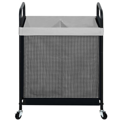 Laundry Hamper 2 Section, 100L Rolling Laundry Sorter Cart with Removable and Washable Liner Bag, Clothes Hamper with