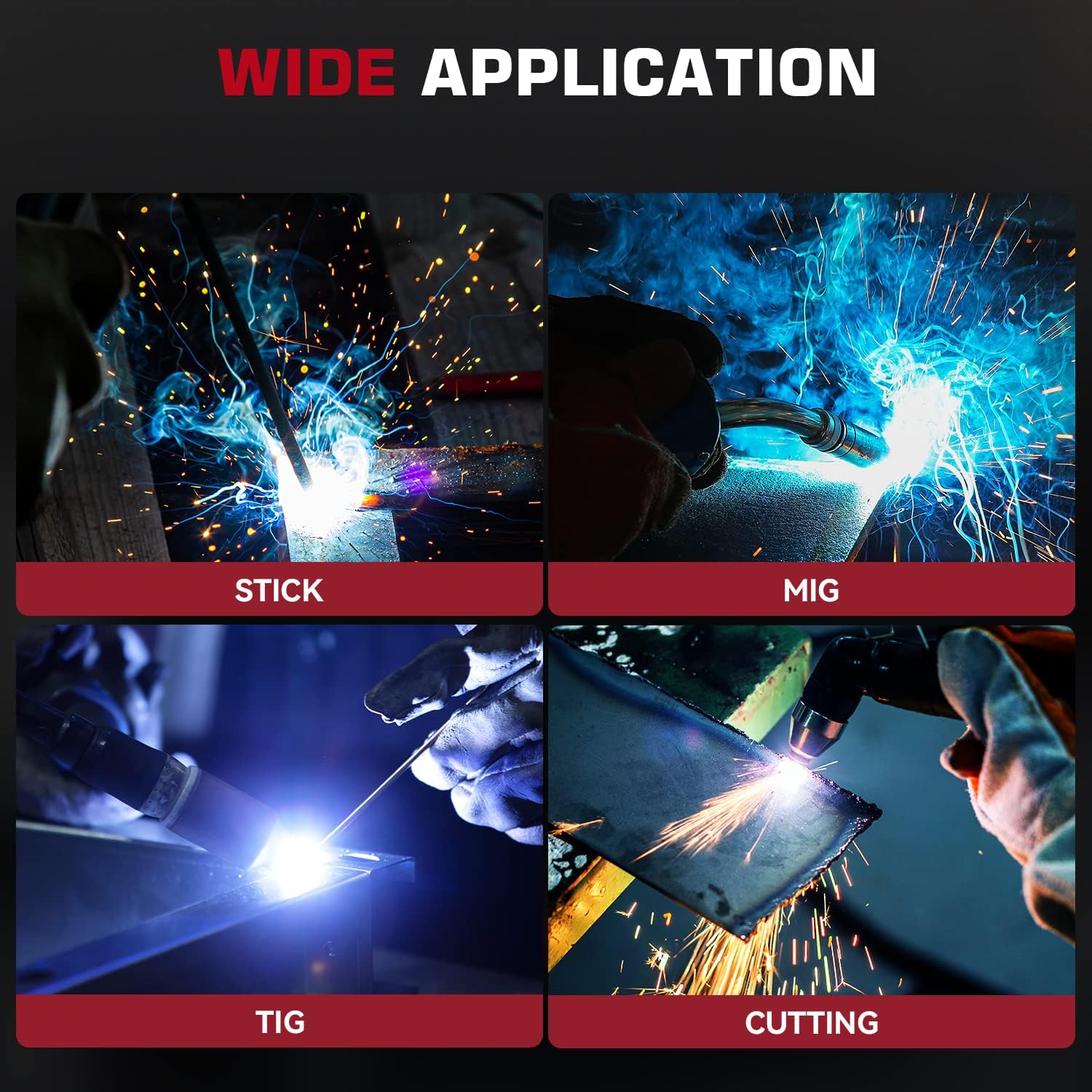 Auto Darkening Welding Helmet, 3.94"X3.66" Large Viewing Screen | 1/1/1/1 True Color Lens, 1/25000s Auto-Darkening, 4