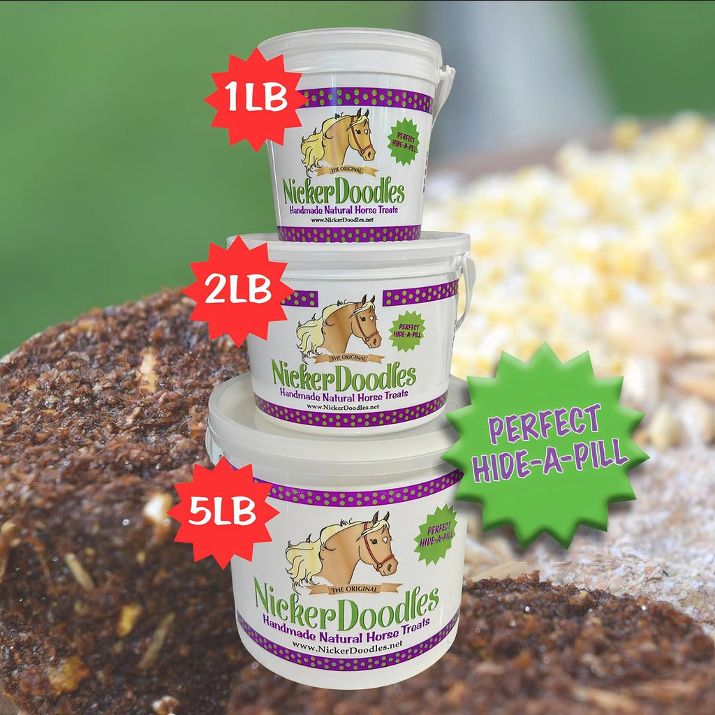 Horse Treats - 1 lb Pail - Effortlessly Give Medications with Our Soft Baked Treats - Training Treats are The Perfect