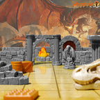 60 Pcs Modular Dungeon Walls,28mm Miniature RPG Terrain
