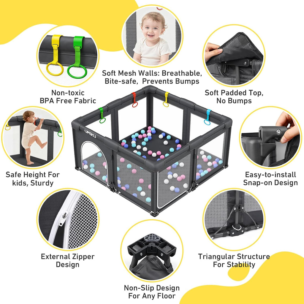 Baby Playpen Play Pen Foldable Playpen for Babies and Toddler 2 Entry 50X50 | Baby Play Pen Portable Playpen Play