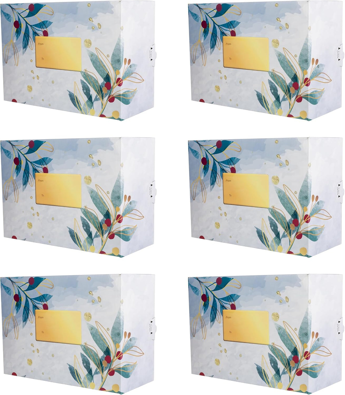 Decorative Shipping Boxes Christmas Decorated Gift Boxes For Mailing Holiday Gifts & Christmas Presents, 6 Pack of