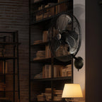 Pro High Velocity Oscillating Wall Fan, 3 Speeds, Black, 16in