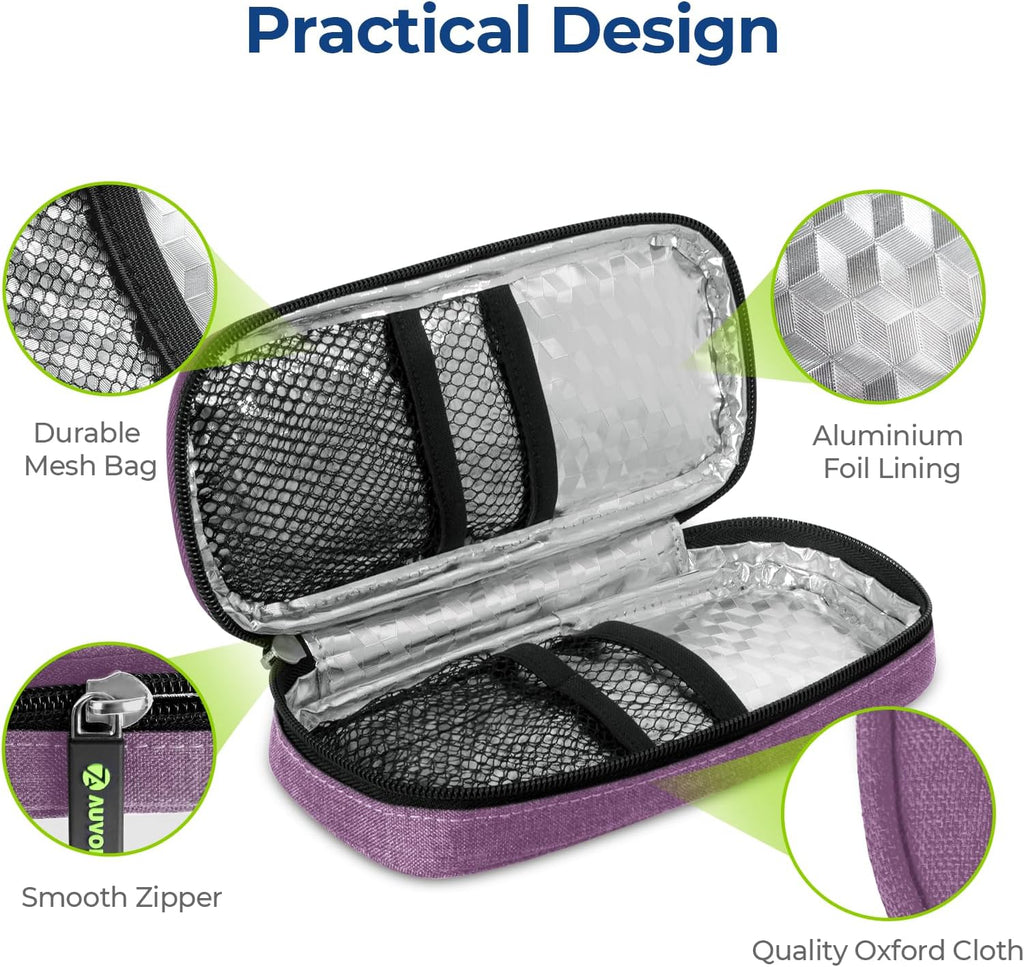 Lightweight Insulin Cooler Travel Case, 3-Layer Thickened Insulation