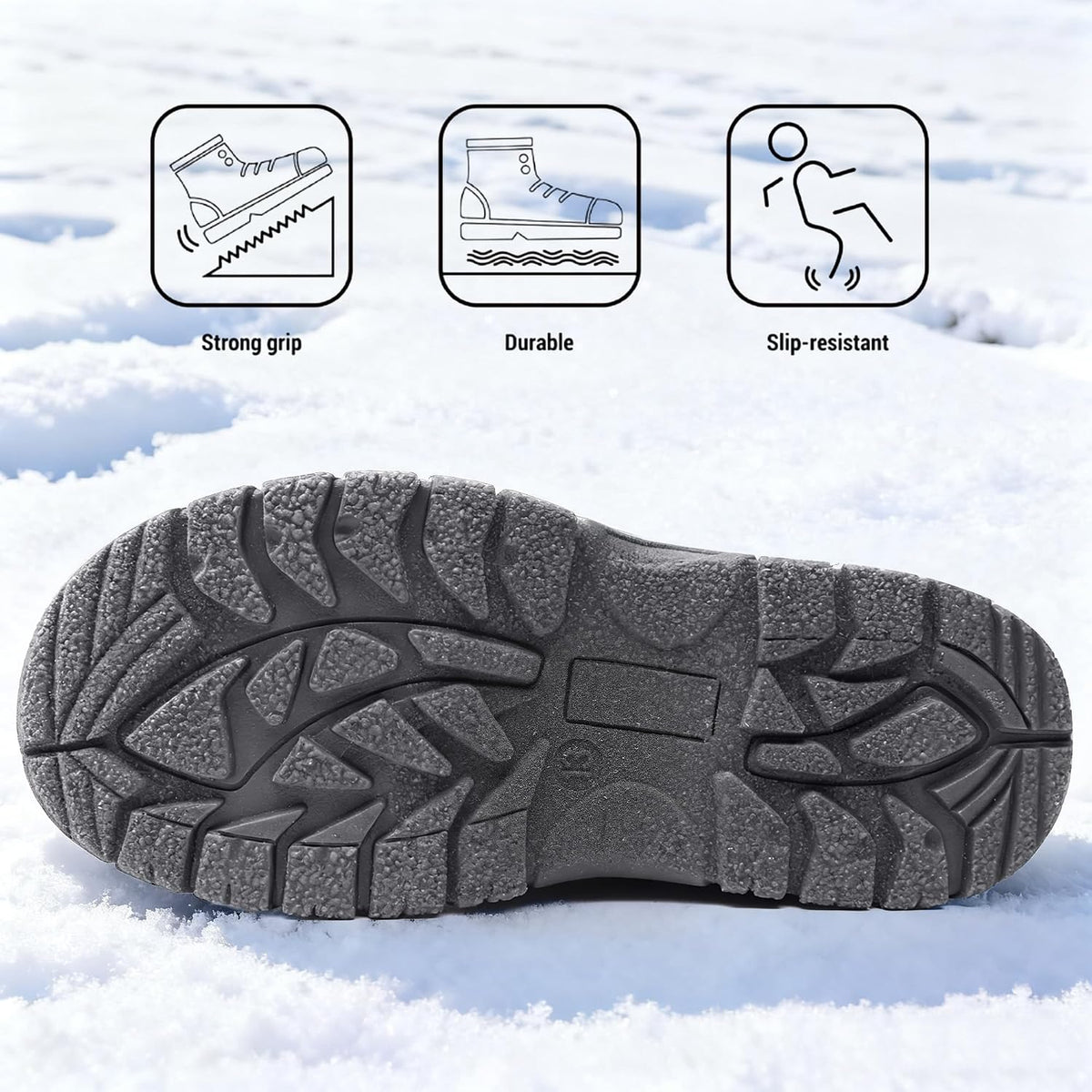 Girls Boys Waterproof Winter Snow Boots with Faux Fur Lining