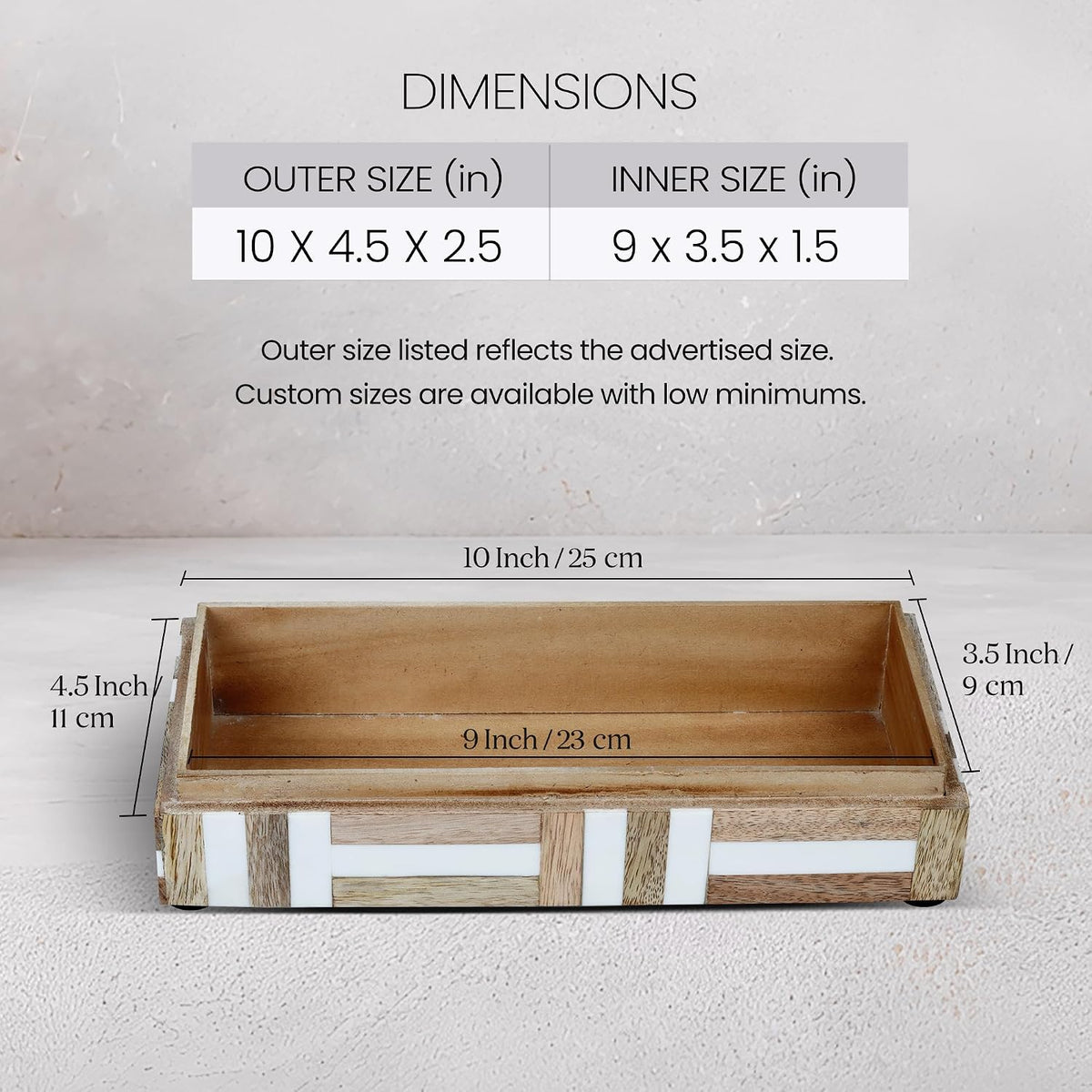 Remote Control Keepsake Wood Storage Box With Lid 10x4.5x2