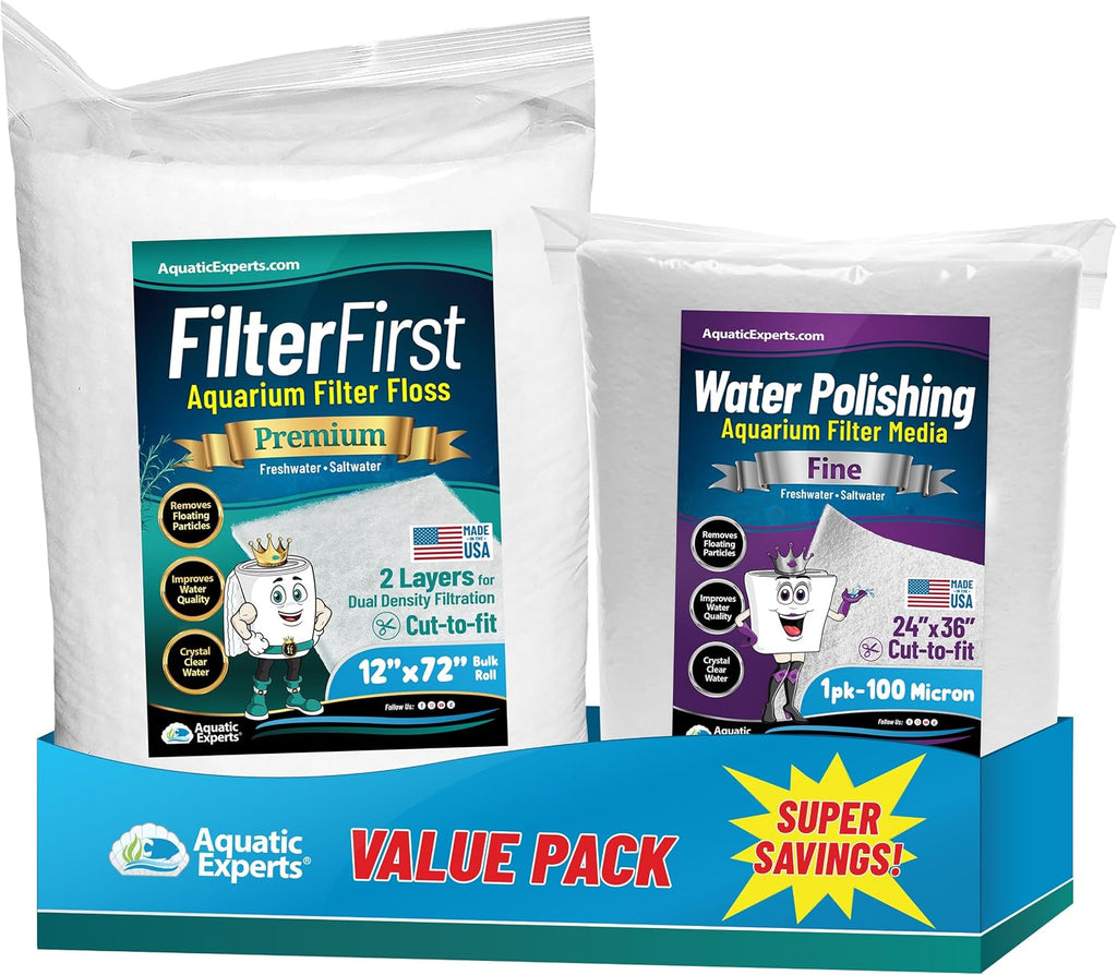 Aquarium Filter Floss for Fish Tank Filters - FilterFirst Aquarium Filter Pad - Media Roll for Crystal Clear Water