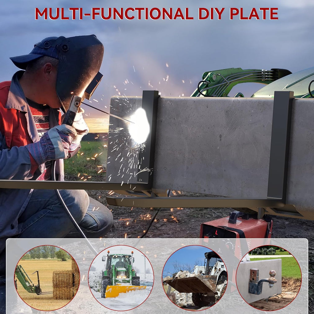 1/2" Skid Steer Mount Plate Attachment for Kubota, Bobcat Tractor | Universal Quick Attach, Heavy Duty 50 Steel, Weld
