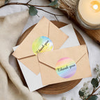 3 Inch Rainbow Round Thermal Label, Self-Adhesive Waterproof Circle Sticker for Logo Design, Multipurpose Direct