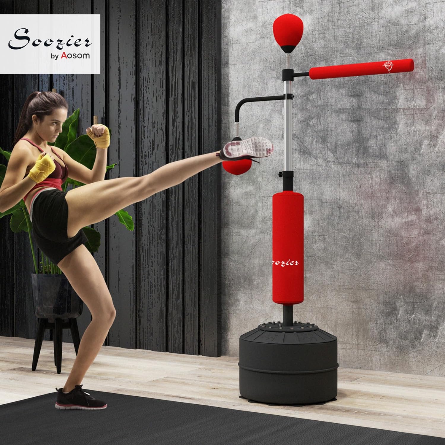 4-in-1 Punching Bag for Adults, Freestanding Boxing Bag with 2 Speed Bag, Boxing Training Equipment with 360° Relax