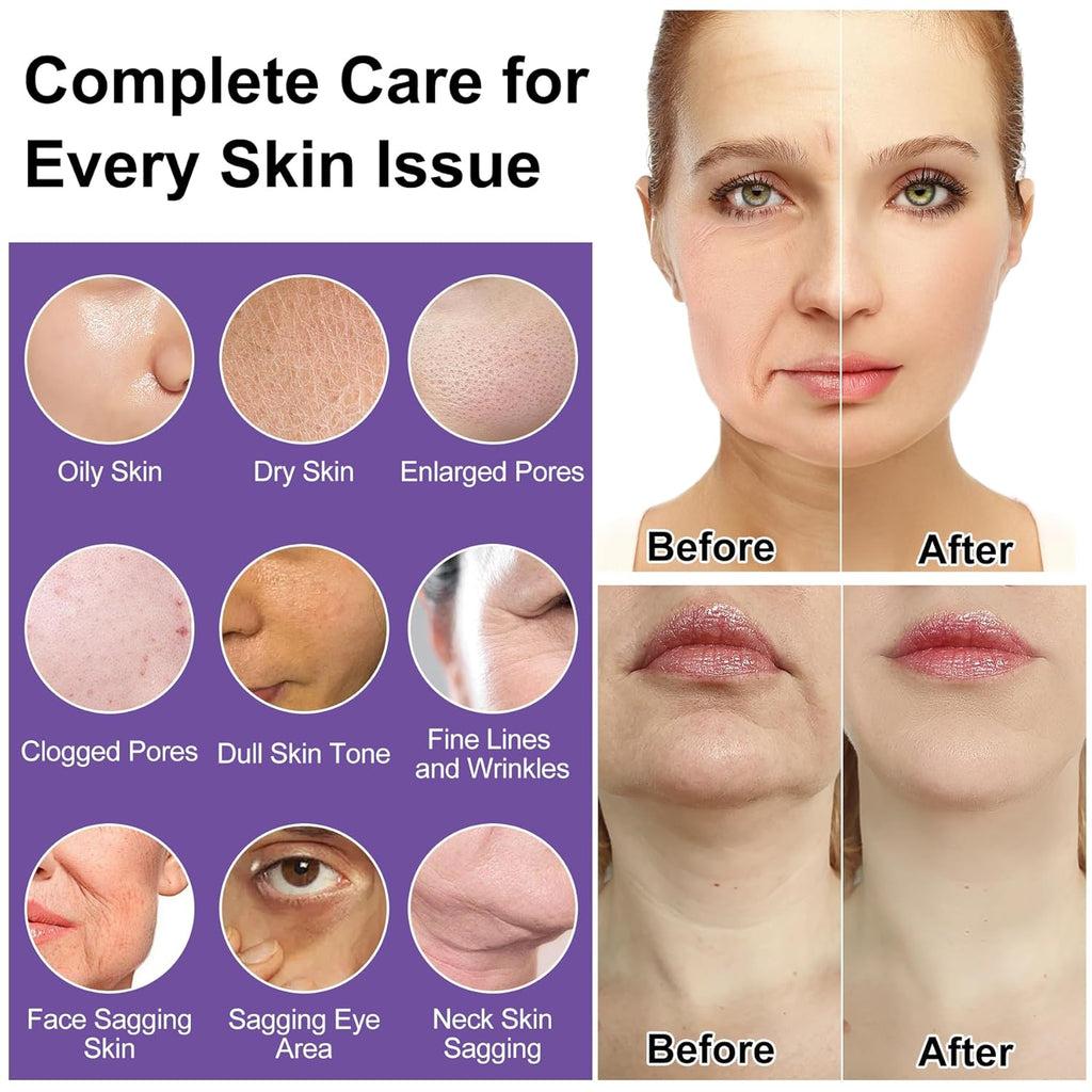 Skin Care Set,6Pcs Professional Womens Teens Tighten Lift Firm Skincare,Hydrate Anti-Aging Facial Routine Kit Travel