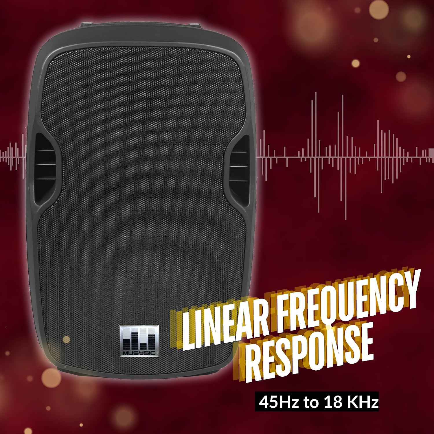 15 Inch Passive PA Speaker - 1200W Peak Power Professional | DJ Loudspeaker with Titanium Driver, ABS Cabinet