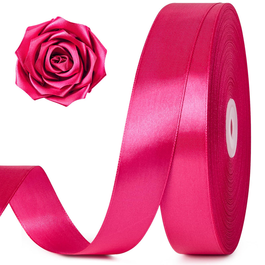 Hot Pink Satin Ribbon 1 Inch x 100 Yards