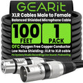 XLR Cables 100ft OFC, Microphone Cable XLR Male to Female, XLR Cable Low Noise Shielding, Copper Conductors for