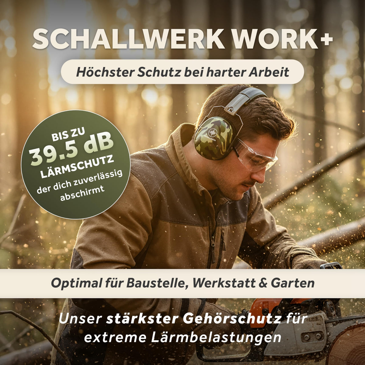 Work+ Shooting & Construction Ear Protection Ear Muffs, Adult