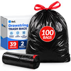 39 Gallon Trash Bags, Drawstring