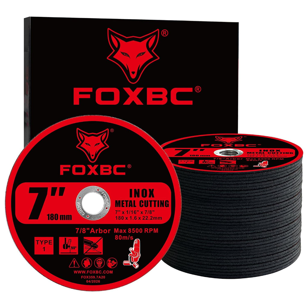 FOXBC 7 Inch Metal Cut Off Wheel Disc, 7" x 1/16" x 7/8" - 20 Pack