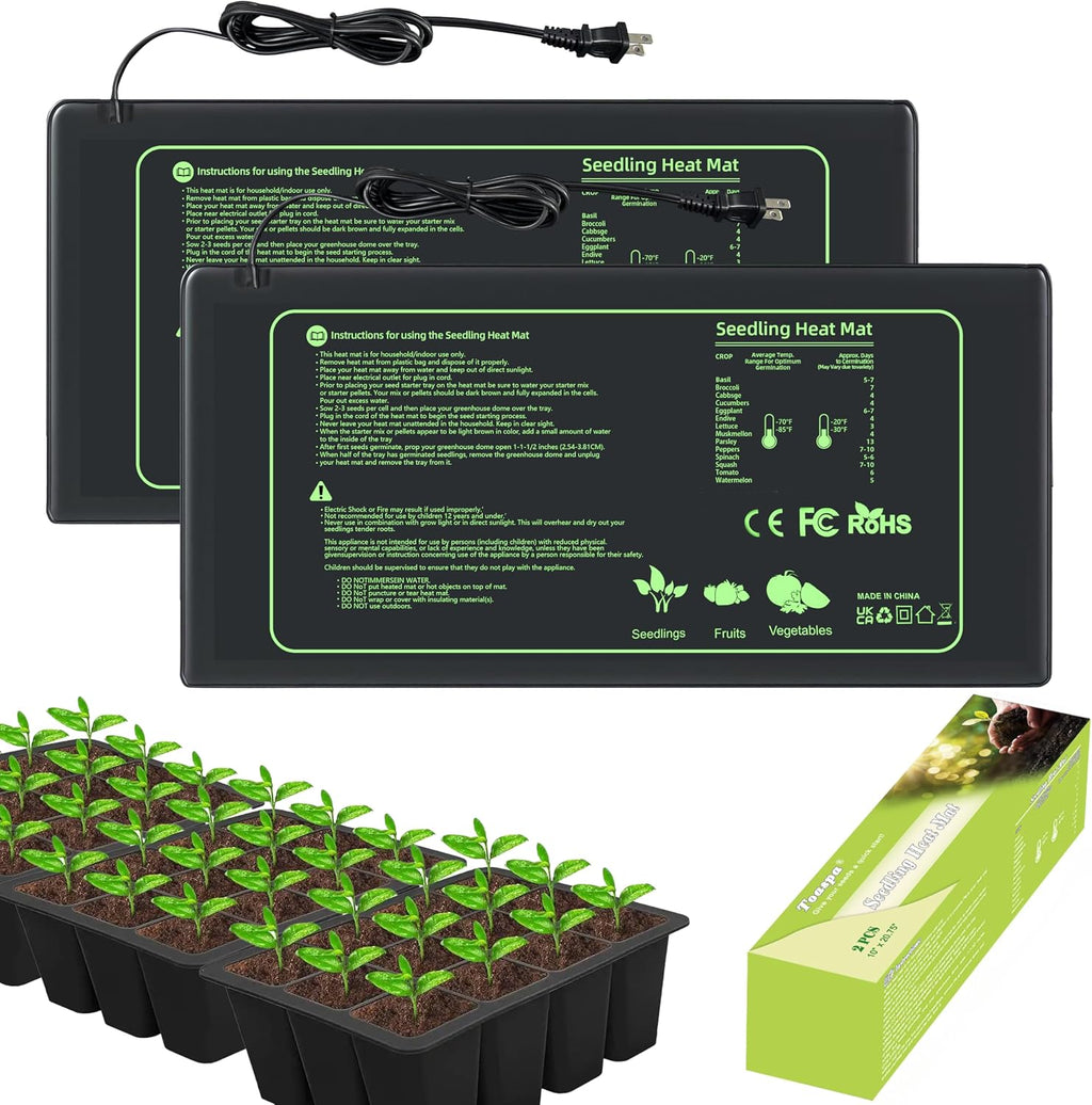 Seedling Heat Mat 2 Pack Heat Mats for Seed Starting Plants Indoor Growing Gardening Brewing Germination Greenhouses