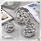 Wenqik Silver 3 Pcs Knot Decor Chain Link Living Room Decor, 3 Sizes