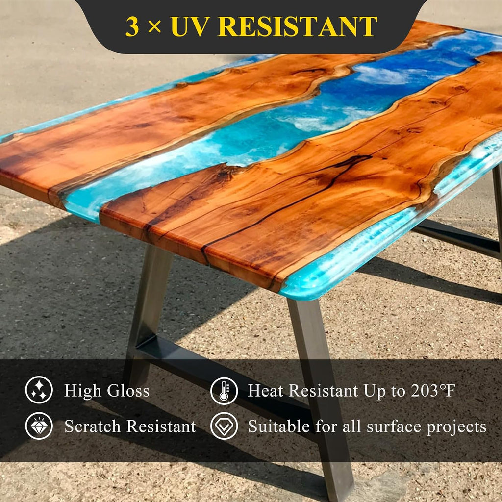 68OZ 3X UV Resistant Crystal Clear Epoxy Resin Kit, 1:1 High Gloss | Non-Yellowing Formula, Bubble-Free