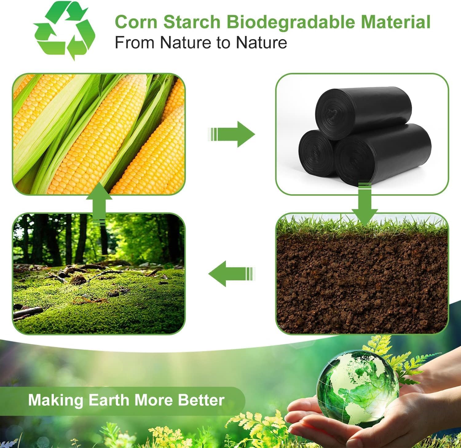 100 Portable Toilet Bags, Drawstring Biodegradable Camping Potty Bags 8 Gallon Waste Bags for 5-8 Gallon Bucket