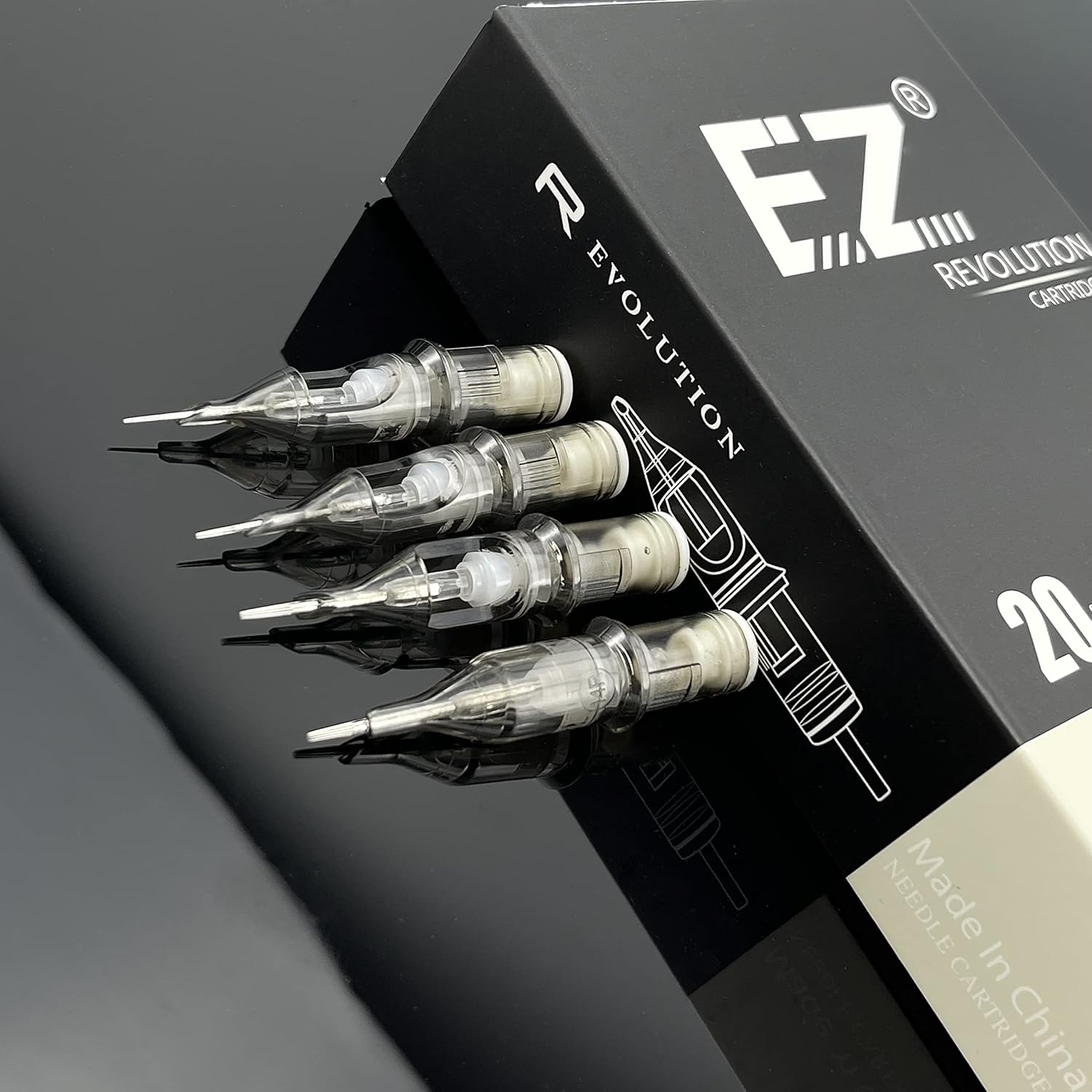 EZ Tattoo Cartridge Needles - 20Pcs #12 (7RL) Standard Round Liner Disposable Tattoo Needles Cartridges for Rotary