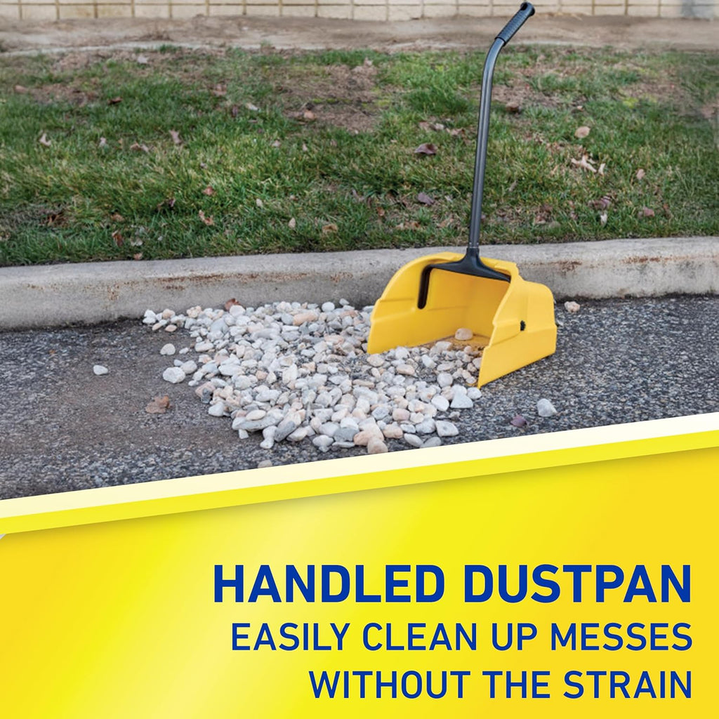 Debris Dustpan with Handle, Jumbo Debris Pan, Trash Collection for Industrial/Professional Cleaning