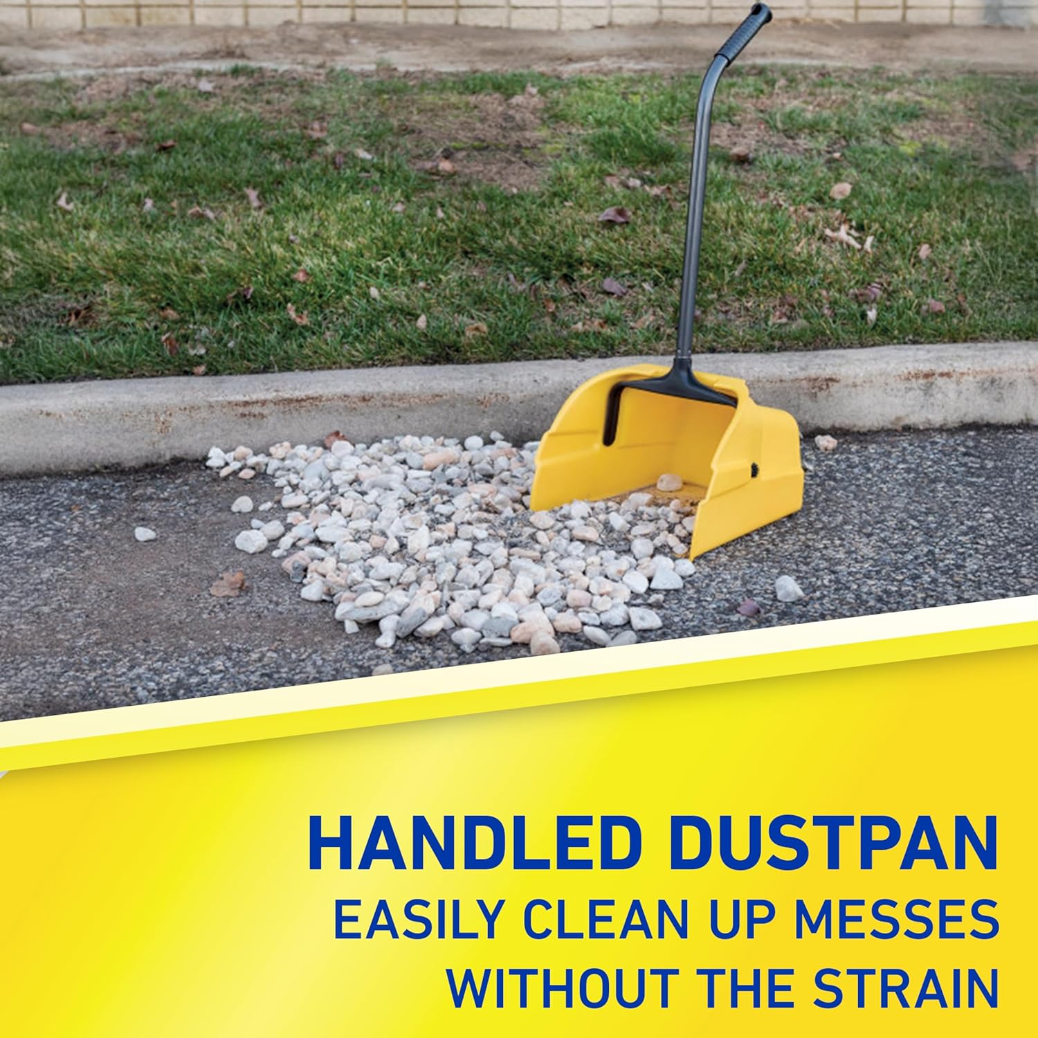 Debris Dustpan with Handle, Jumbo Debris Pan, Trash Collection for Industrial/Professional Cleaning