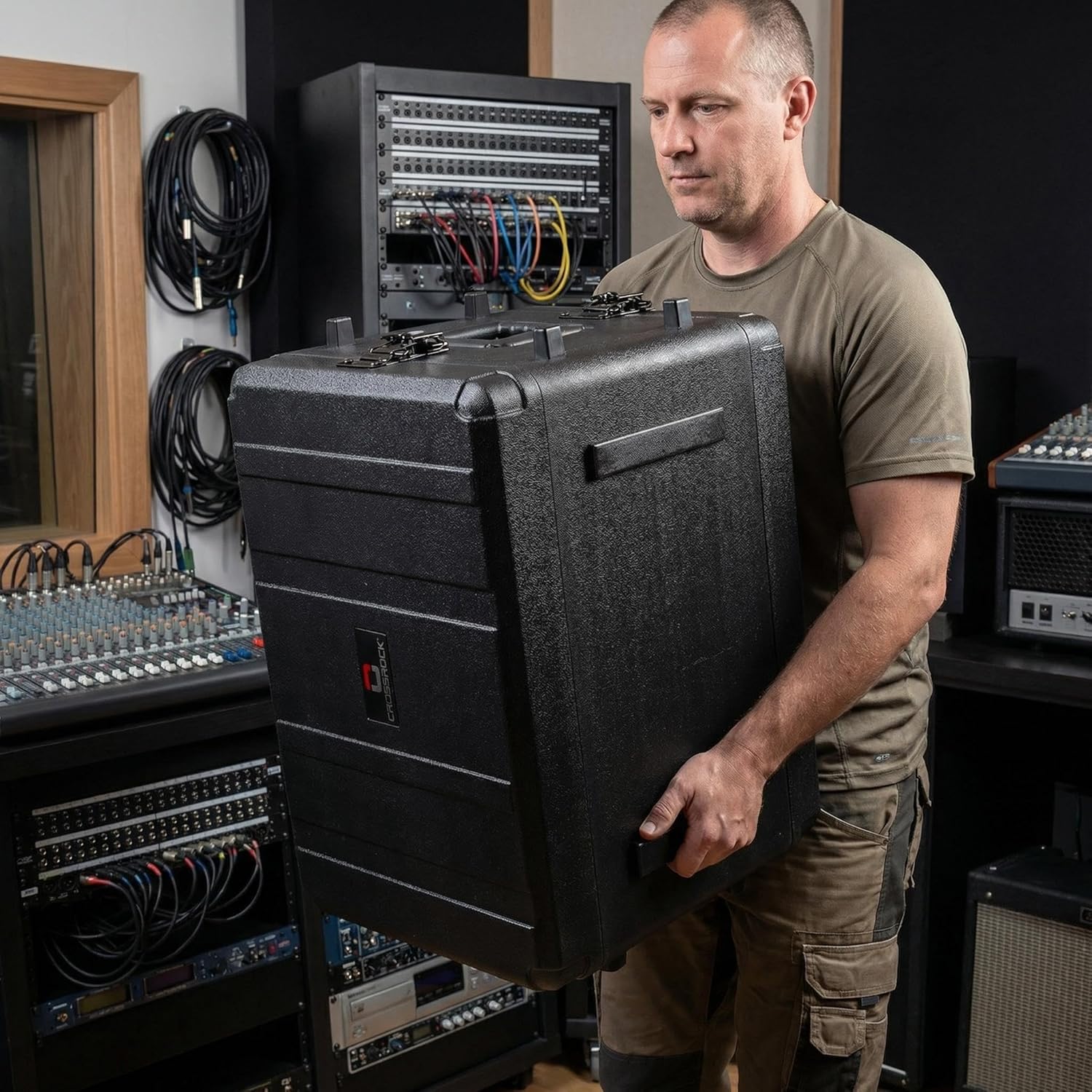 5U Rack Case 13.7" | Complete Wireless System Case, Adjustable Rails 9"–13", Extra-Deep Lids, Watertight PE