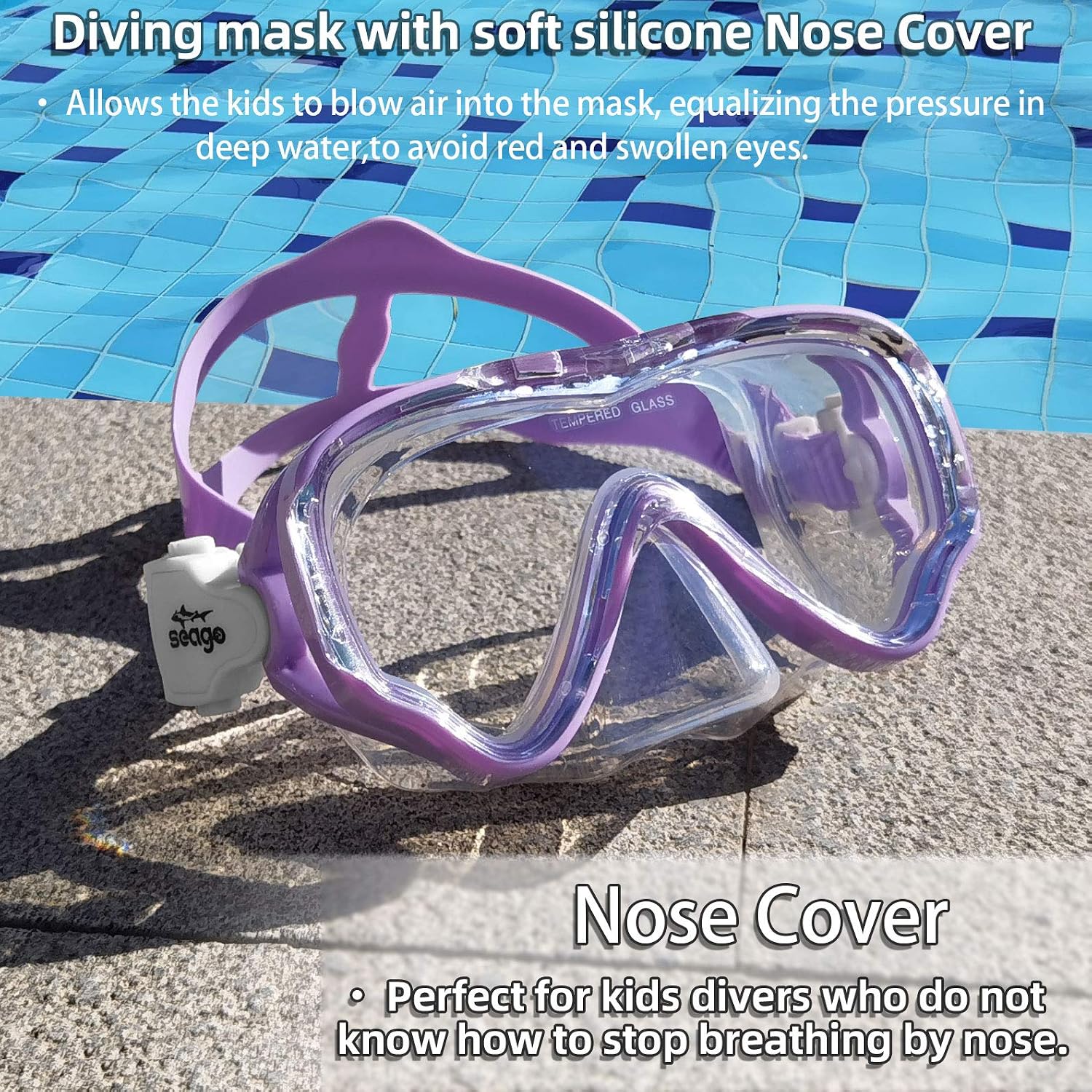 Kids Swim Goggles Snorkel Diving Mask for Youth(5-15), Anti-Fog 180° Clear View