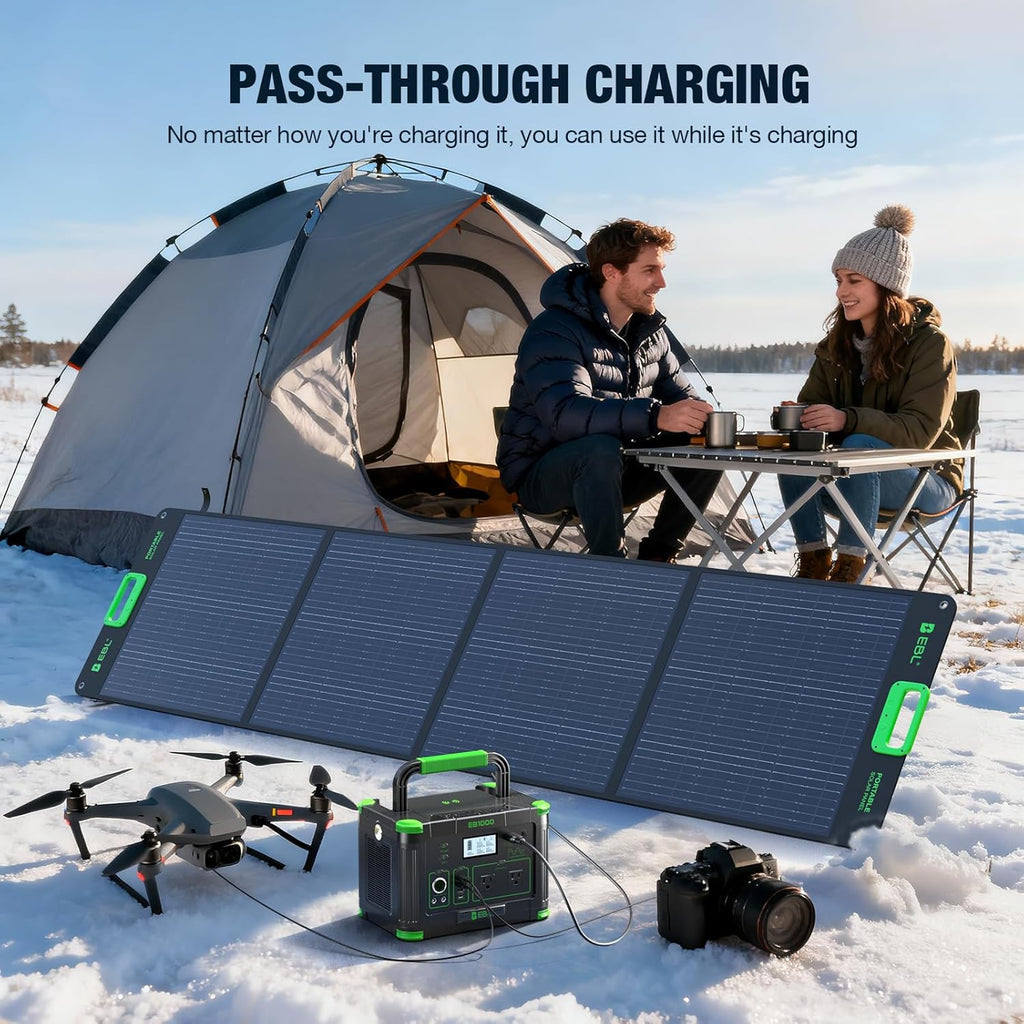 Portable Power Station 1000W Solar Generator 999Wh Fast Charging Backup Battery with 10W Wireless Charging & Multiple