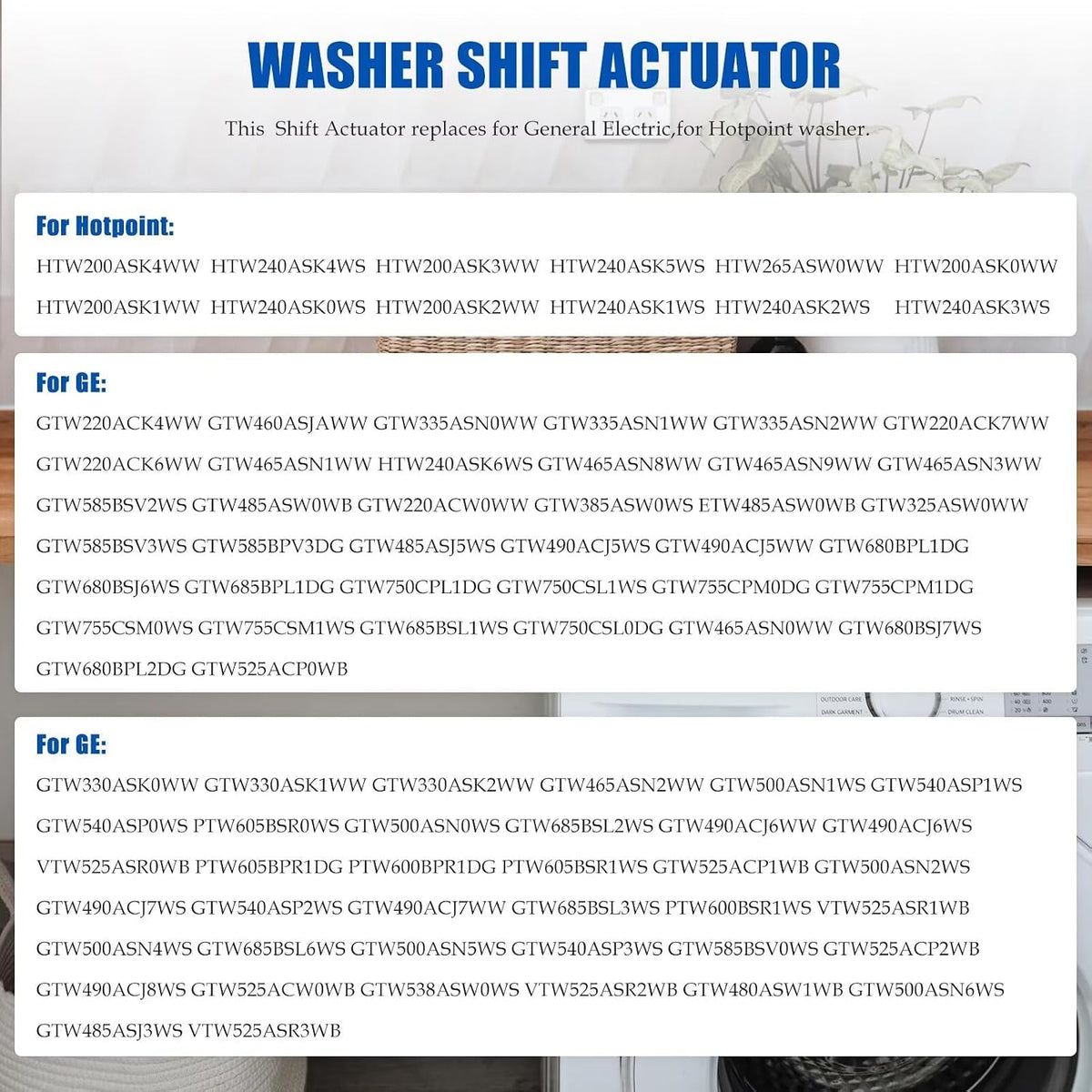 Homesweet GTW685BPL1DG GTW750CPL1DG GTW750CSL1WS GTW755CPM0DG GTW755CPM1DG | 5-PCS for GE Washing Machine Parts Replacement Kit | for Shift Actuator, for Drive Belt, Clutch, for Spring & Pulley Set