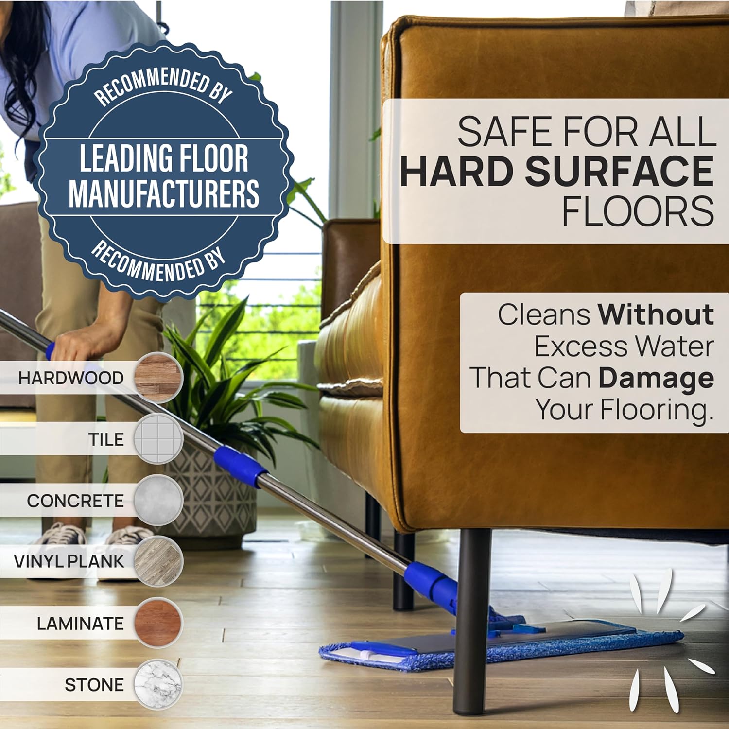 18” Pro Microfiber Hardwood Floor Mop - Cleans Floor in Seconds | Dust & Wet Mopping | Hardwood, Tile, Laminate &