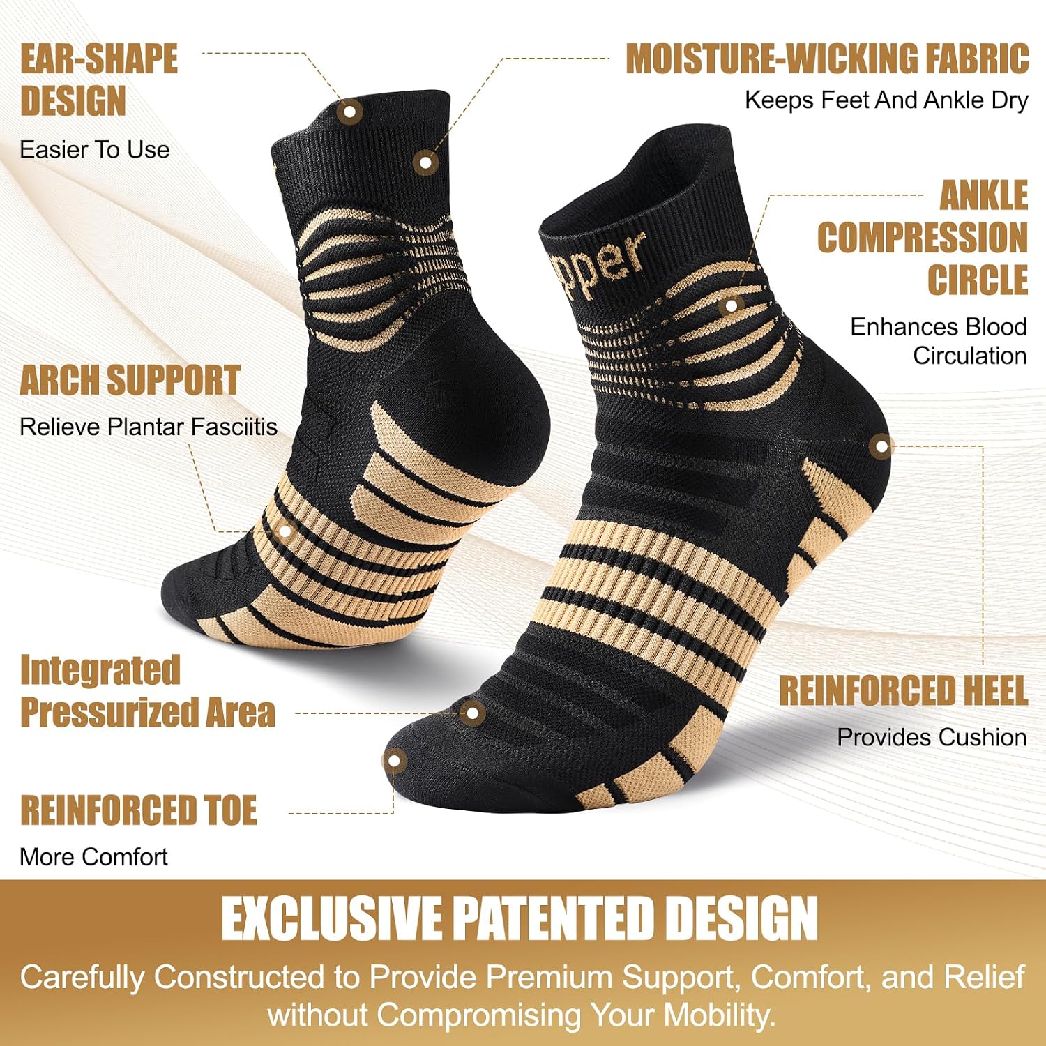 Professional Compression Socks for Women Men Circulation, 20-30 mmHg