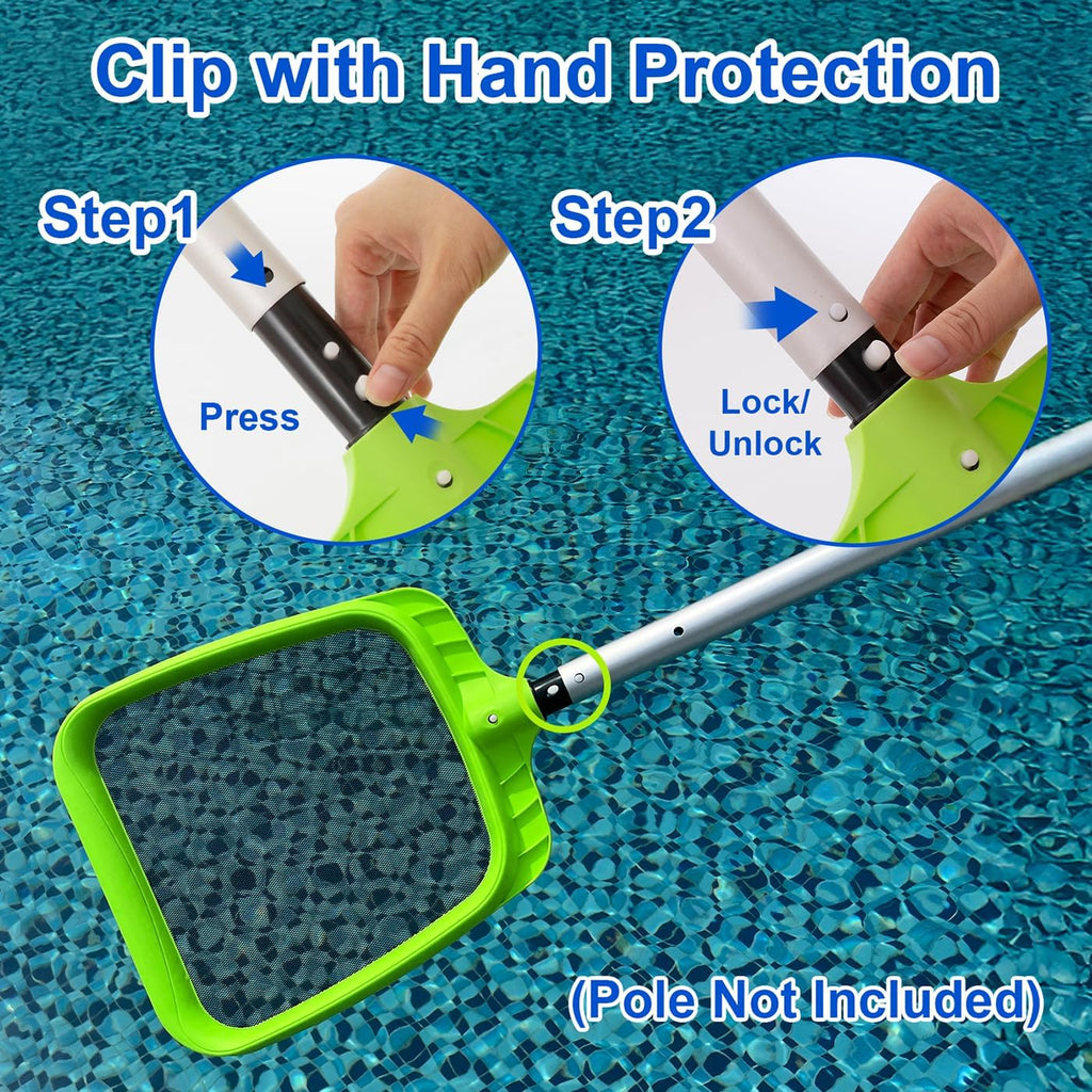 Pool Skimmer Net - Professional Heavy Duty Reinforced Frame Nylon Flat Leaf Rake Net,for Spa Pond Swimming Pool