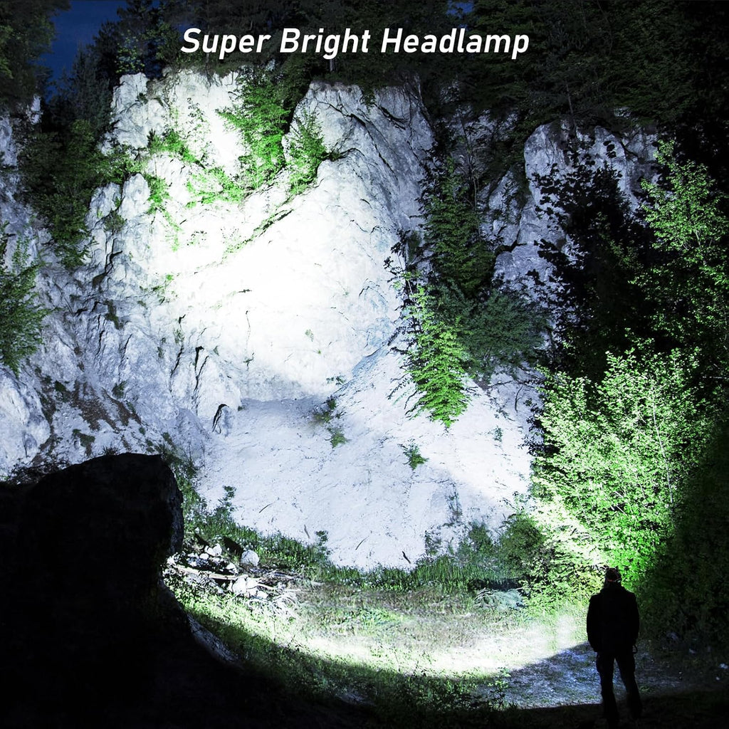 LED Headlamp Rechargeable,Ultra Bright Headlight with 3 Lights