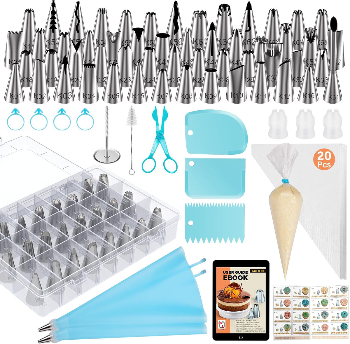 90 Piping Bags and Tips Set Frosting Piping Kit for Beginners & Pros