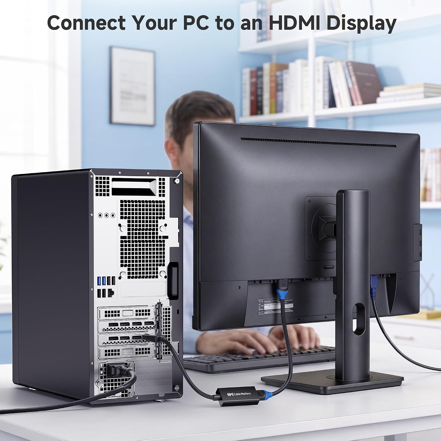 4K DisplayPort to HDMI Adapter, 4K DP to HDMI Adapter | One-Way DP to HDMI, 4K@30Hz, DP and DP++ Compatible, Up to