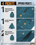 Men's Packable Rain Jacket Waterproof Raincoat with Hood