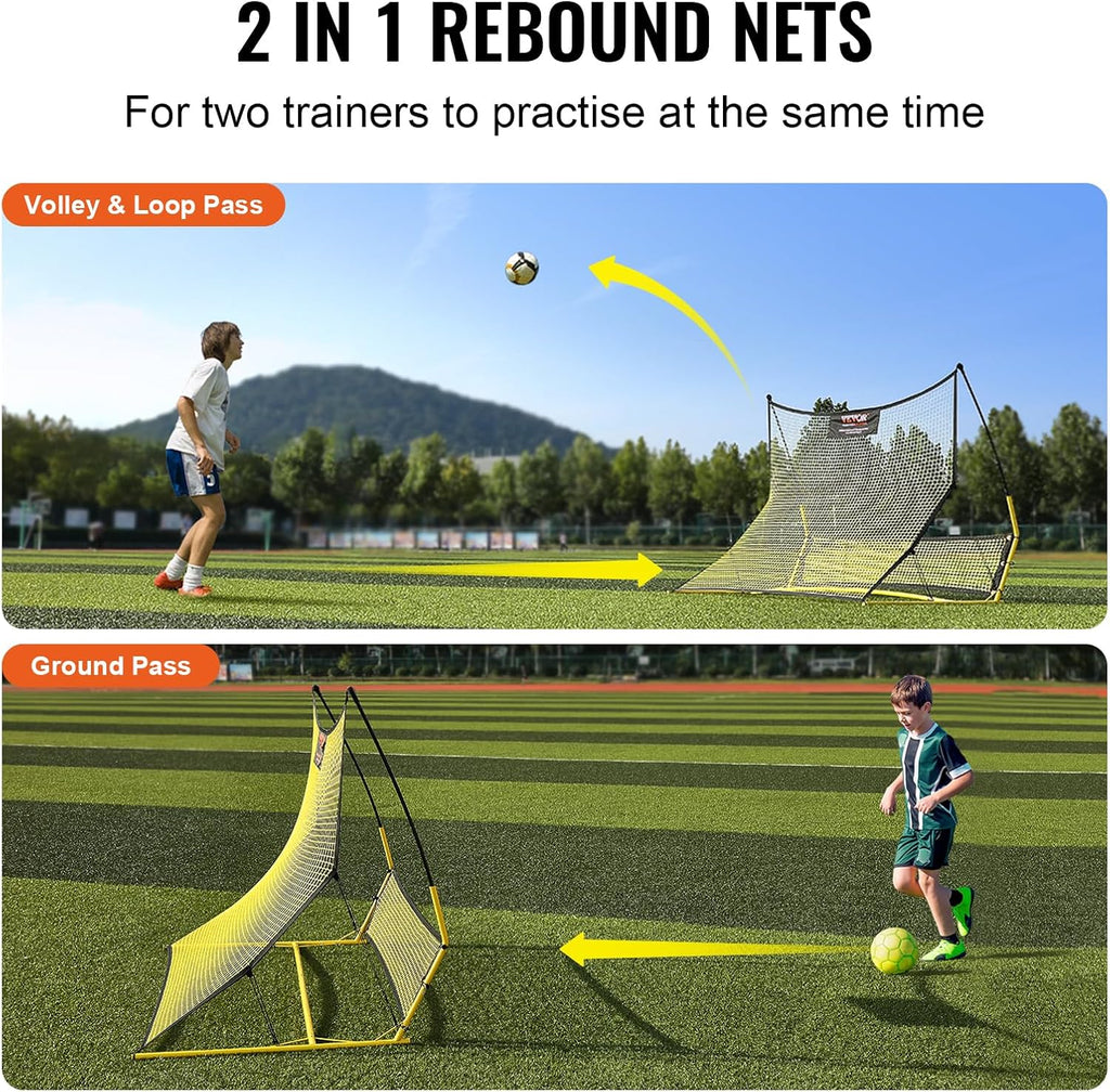Soccer Trainer，Portable Soccer Rebounder Net, Iron Soccer Practice Equipment, Sports Football Rebounder Wall with