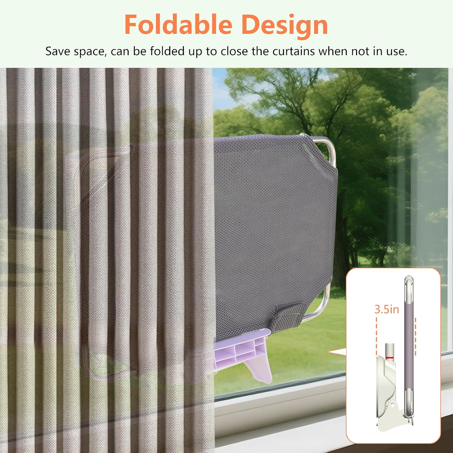 Cat Window Perch for Small Window,Cordless Cat Window Hammock,Cats Seat for Windowsill,Foldable Cat's Windows Bed for