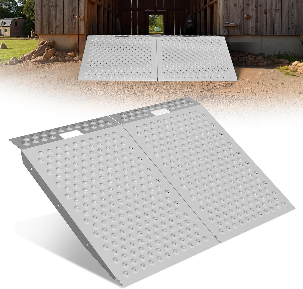 36" x 48" Shed Ramp for Riding Mower - 1500 LB Capacity Shed Ramps, Anti-Slip Punch Plate Ramp for ATV, Motorcycles