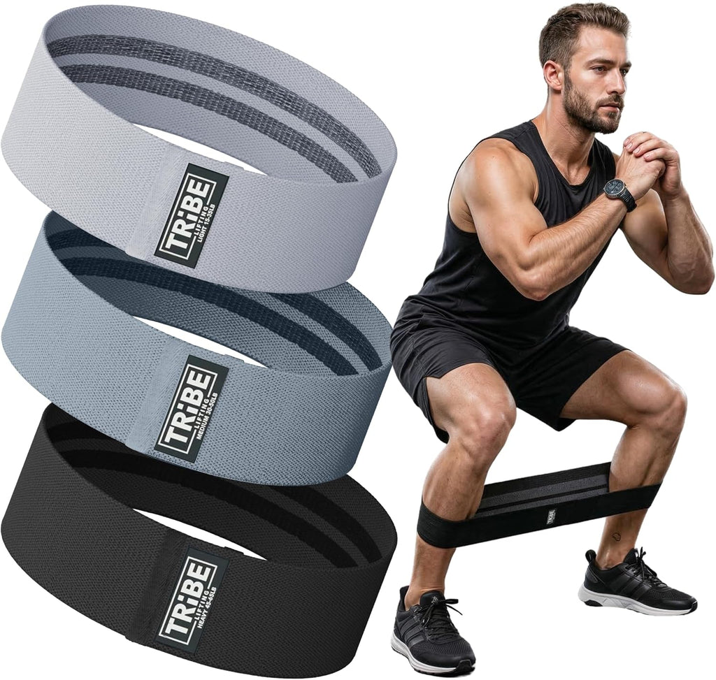 Resistance Bands for Working Out - 3 Pack Fabric Workout Bands for Women and Men - Booty Bands for Legs and Glute