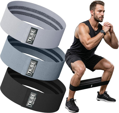 Resistance Bands for Working Out - 3 Pack Fabric Workout Bands for Women and Men - Booty Bands for Legs and Glute
