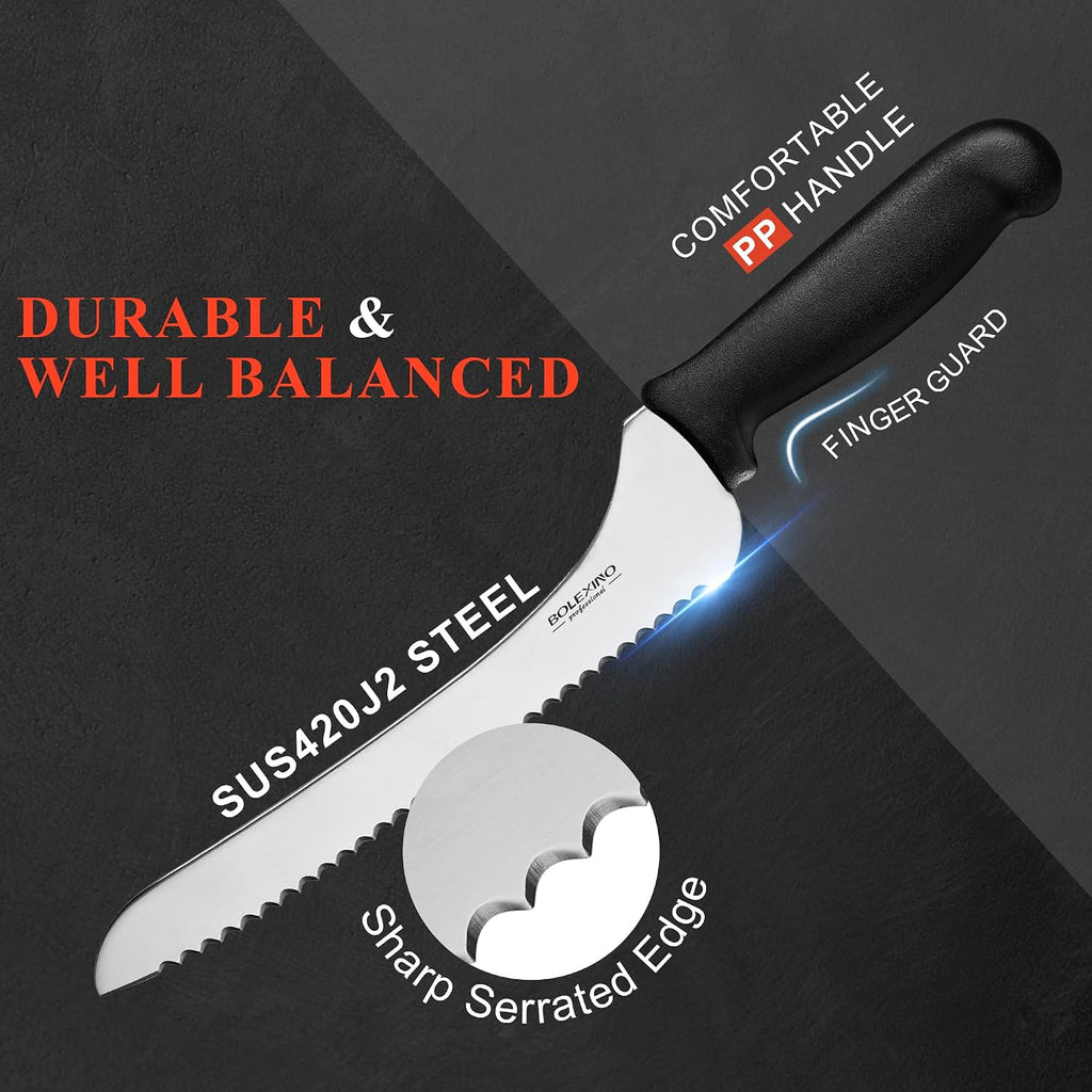 9 Inch Offset Serrated Bread Knife, for Homemade Sourdough & Cake