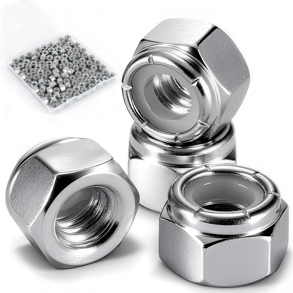 1/4"-20 Lock Nuts, 100-Pack, Premium Carbon Steel
