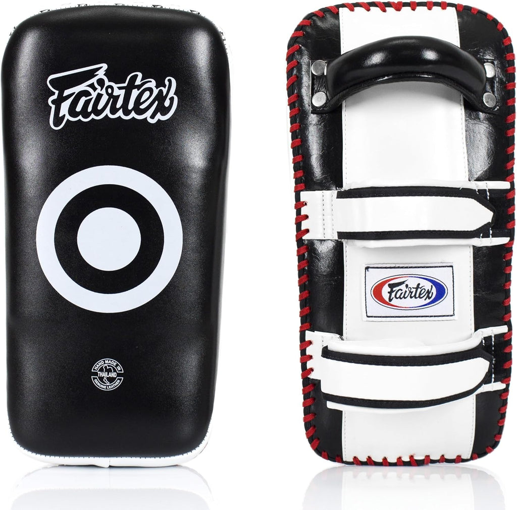 Curved Muay Thai Pads, Kickboxing Punching Kicking Striking Shield | Handcrafted cowhide leather with thick foam.
