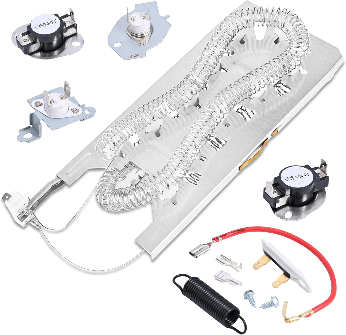 Dryer Heating Element for Maytag Bravos Dryer MEDB765FW0 MEDE250XL0 MEDX700XL0 MEDX700AG0 MEDX500XW1 MED9700SQ0 MED855DC4 MEDX500XW1 MED5630HC0 YMEDX700AG0 7MMEDX550XW0 Thermal Fuse Kit