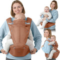 6-in-1 Baby Carrier with Hip Seat, Ergonomic Newborn to Toddler Carrier 7–50 lbs, Front Back Hip Carry, Lumbar